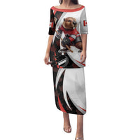 Custom Canada Ice Hockey Go Champions Family Matching Puletasi and Hawaiian Shirt Team Canada Beaver Mascot Style