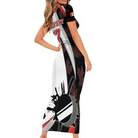 Custom Canada Ice Hockey Go Champions Family Matching Short Sleeve Bodycon Dress and Hawaiian Shirt Team Canada Beaver Mascot Style
