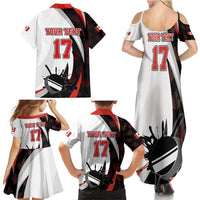 Custom Canada Ice Hockey Go Champions Family Matching Summer Maxi Dress and Hawaiian Shirt Team Canada Beaver Mascot Style
