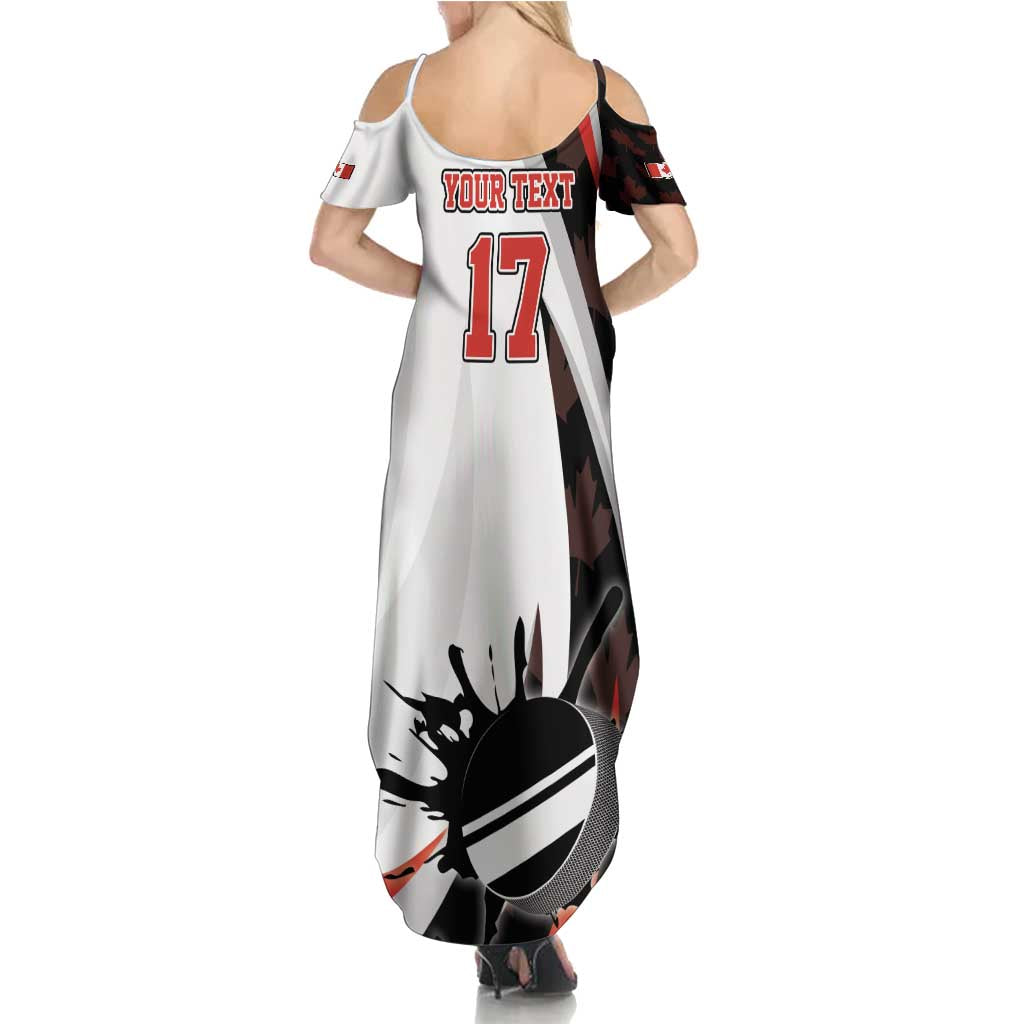 Custom Canada Ice Hockey Go Champions Family Matching Summer Maxi Dress and Hawaiian Shirt Team Canada Beaver Mascot Style