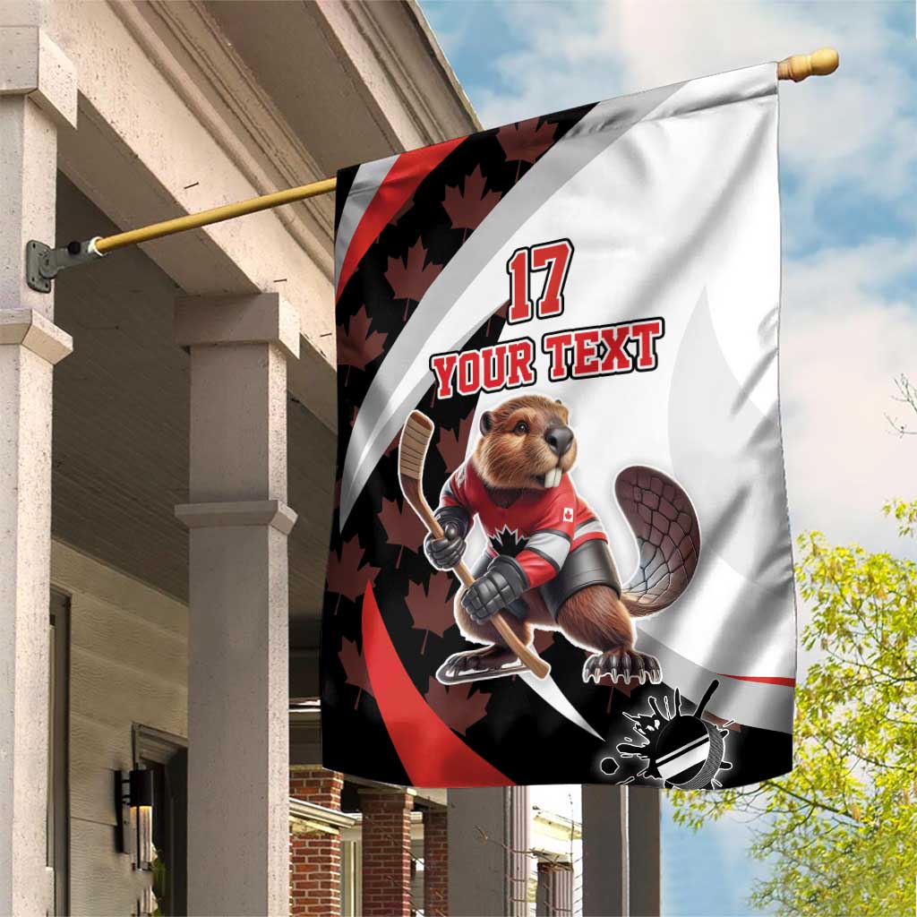 Custom Canada Ice Hockey Go Champions Garden Flag Team Canada Beaver Mascot Style