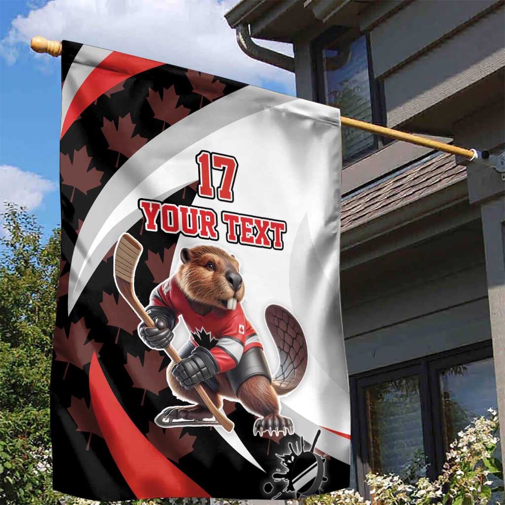 Custom Canada Ice Hockey Go Champions Garden Flag Team Canada Beaver Mascot Style