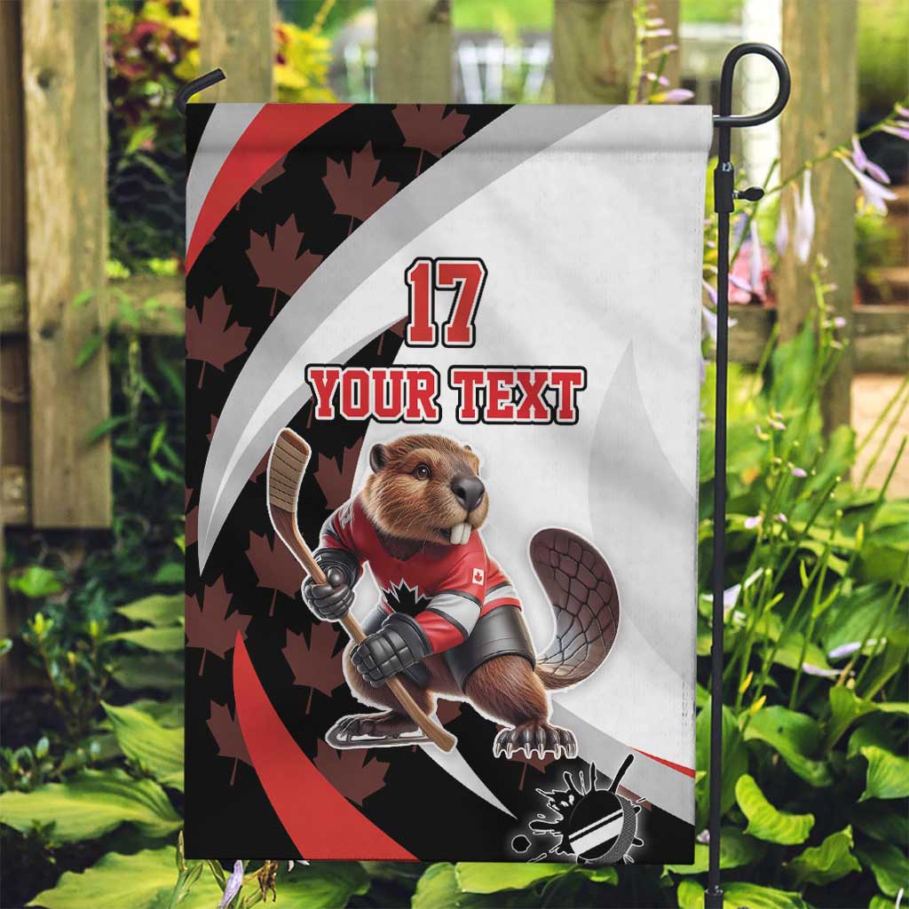 Custom Canada Ice Hockey Go Champions Garden Flag Team Canada Beaver Mascot Style