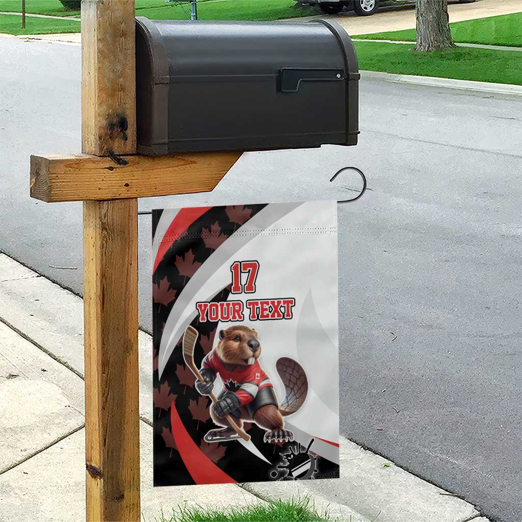Custom Canada Ice Hockey Go Champions Garden Flag Team Canada Beaver Mascot Style