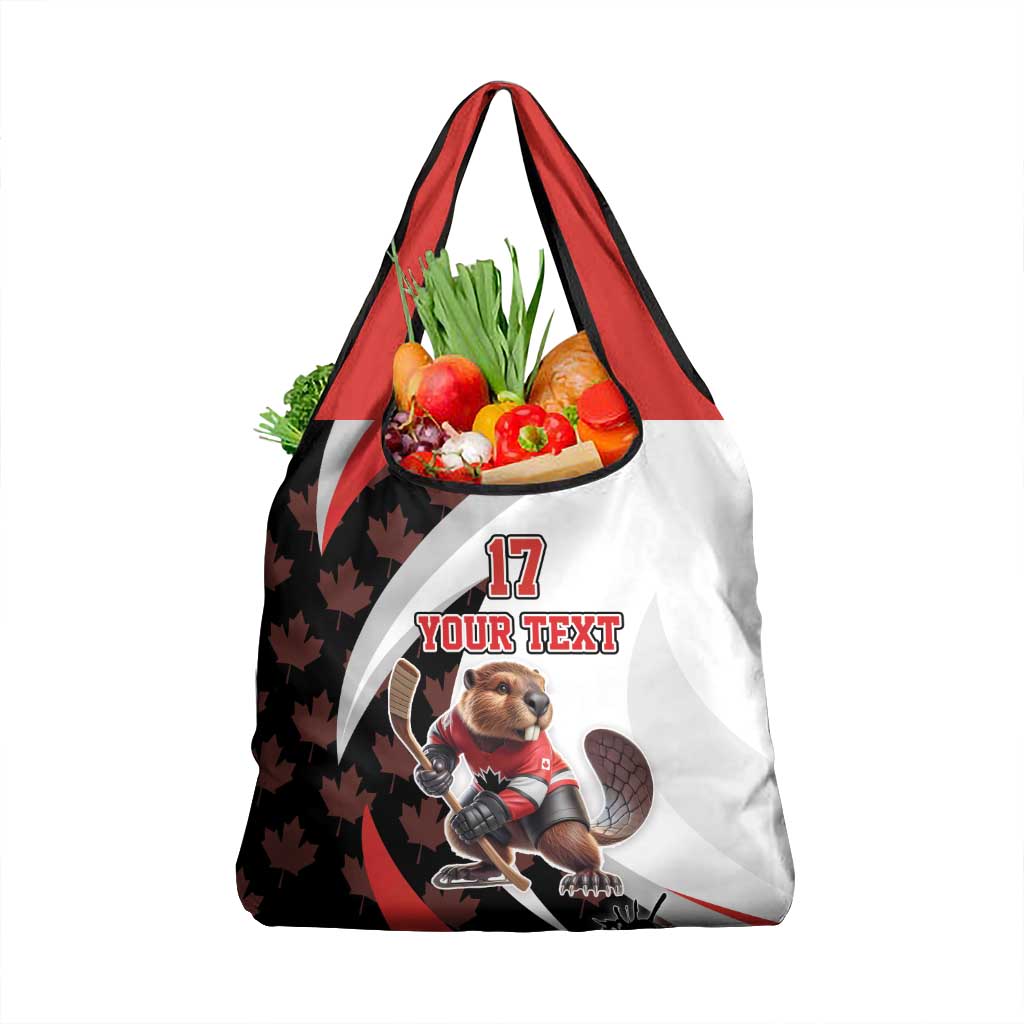 Custom Canada Ice Hockey Go Champions Grocery Bag Team Canada Beaver Mascot Style