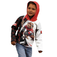 Custom Canada Ice Hockey Go Champions Kid Hoodie Team Canada Beaver Mascot Style