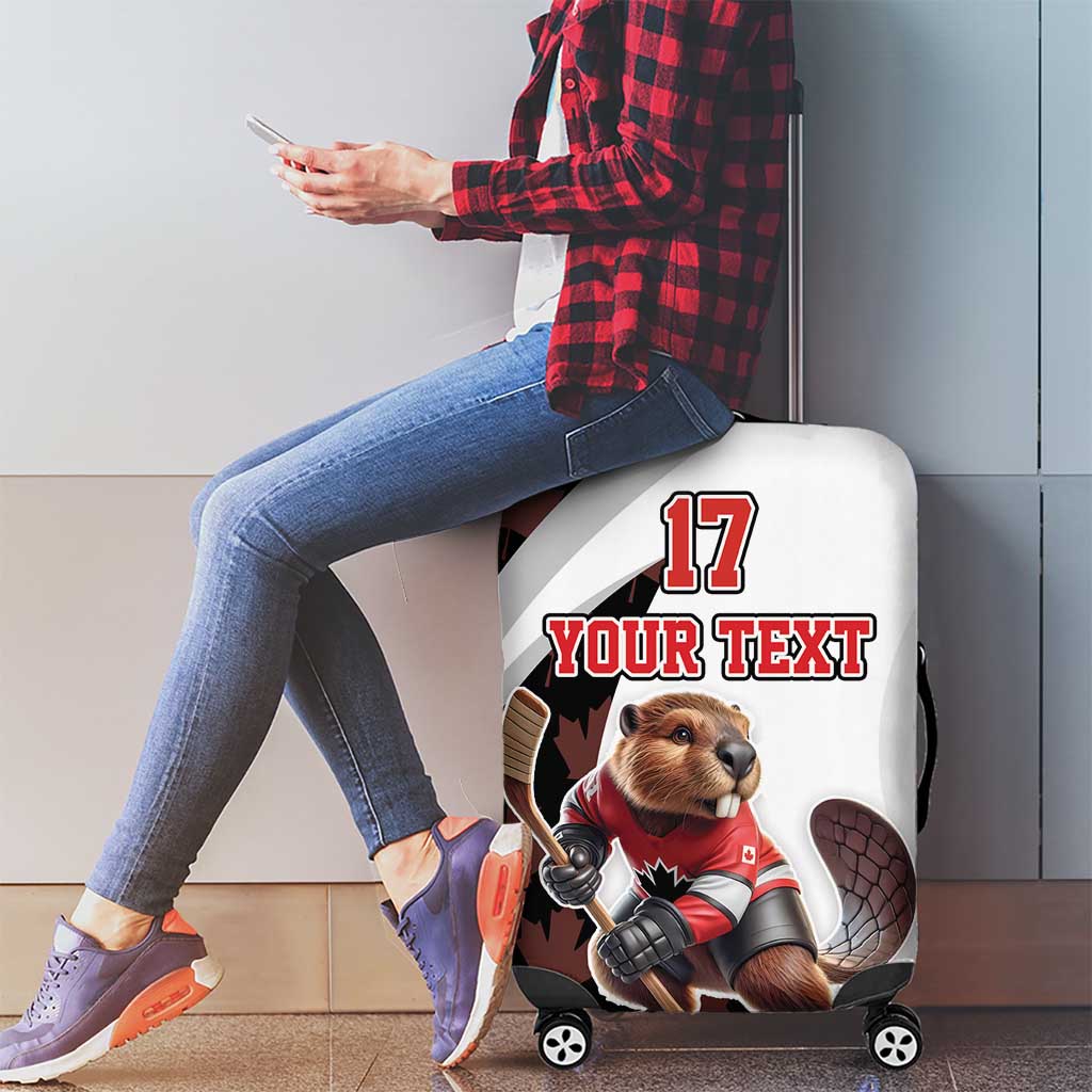 Custom Canada Ice Hockey Go Champions Luggage Cover Team Canada Beaver Mascot Style