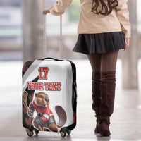 Custom Canada Ice Hockey Go Champions Luggage Cover Team Canada Beaver Mascot Style