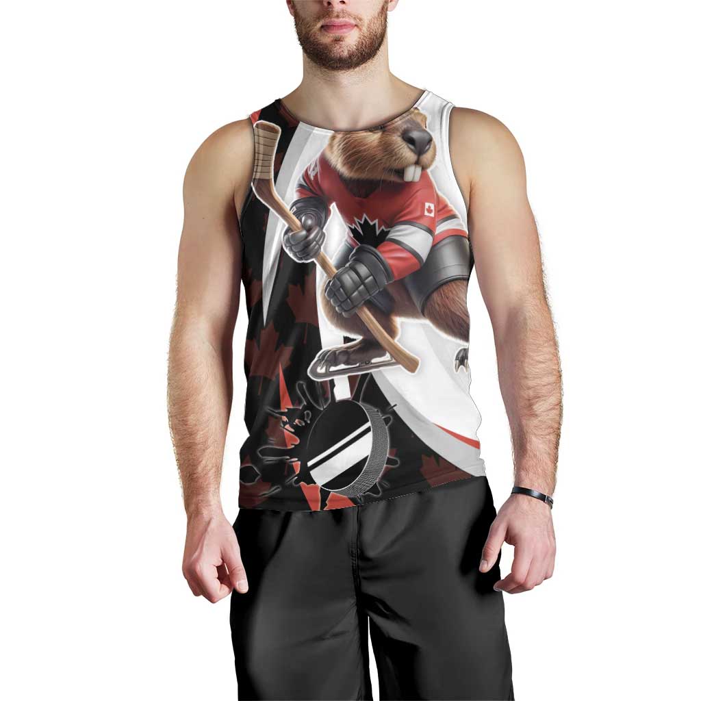 Custom Canada Ice Hockey Go Champions Men Tank Top Team Canada Beaver Mascot Style