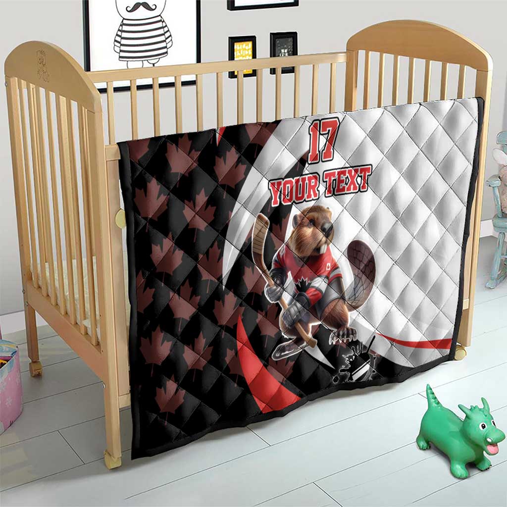 Custom Canada Ice Hockey Go Champions Quilt Team Canada Beaver Mascot Style
