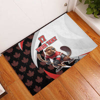 Custom Canada Ice Hockey Go Champions Rubber Doormat Team Canada Beaver Mascot Style