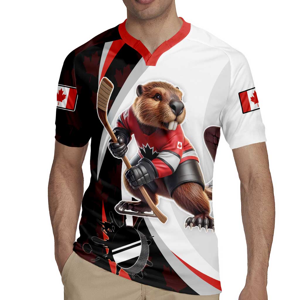 Custom Canada Ice Hockey Go Champions Rugby Jersey Team Canada Beaver Mascot Style