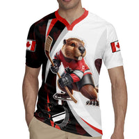 Custom Canada Ice Hockey Go Champions Rugby Jersey Team Canada Beaver Mascot Style
