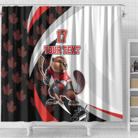 Custom Canada Ice Hockey Go Champions Shower Curtain Team Canada Beaver Mascot Style