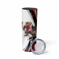 Custom Canada Ice Hockey Go Champions Skinny Tumbler Team Canada Beaver Mascot Style