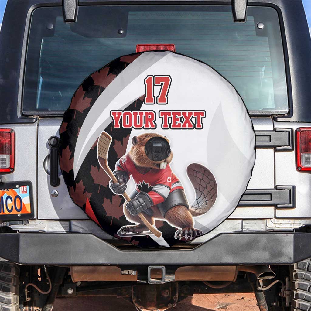 Custom Canada Ice Hockey Go Champions Spare Tire Cover Team Canada Beaver Mascot Style