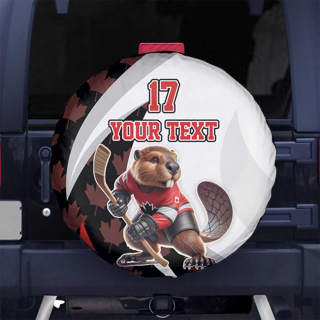 Custom Canada Ice Hockey Go Champions Spare Tire Cover Team Canada Beaver Mascot Style