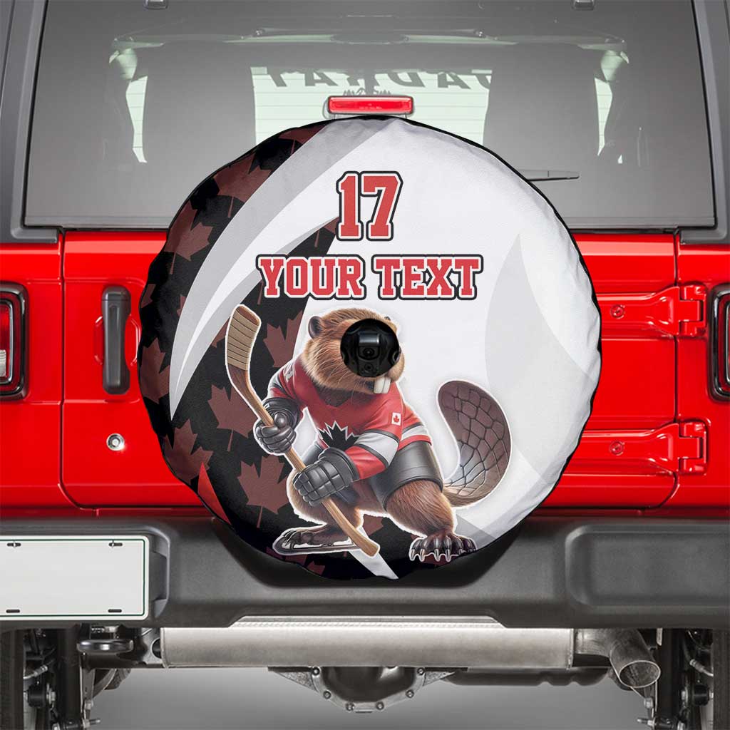 Custom Canada Ice Hockey Go Champions Spare Tire Cover Team Canada Beaver Mascot Style