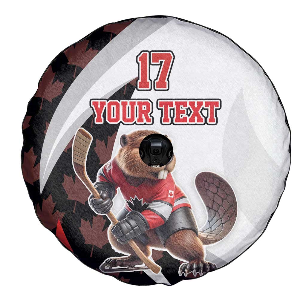 Custom Canada Ice Hockey Go Champions Spare Tire Cover Team Canada Beaver Mascot Style