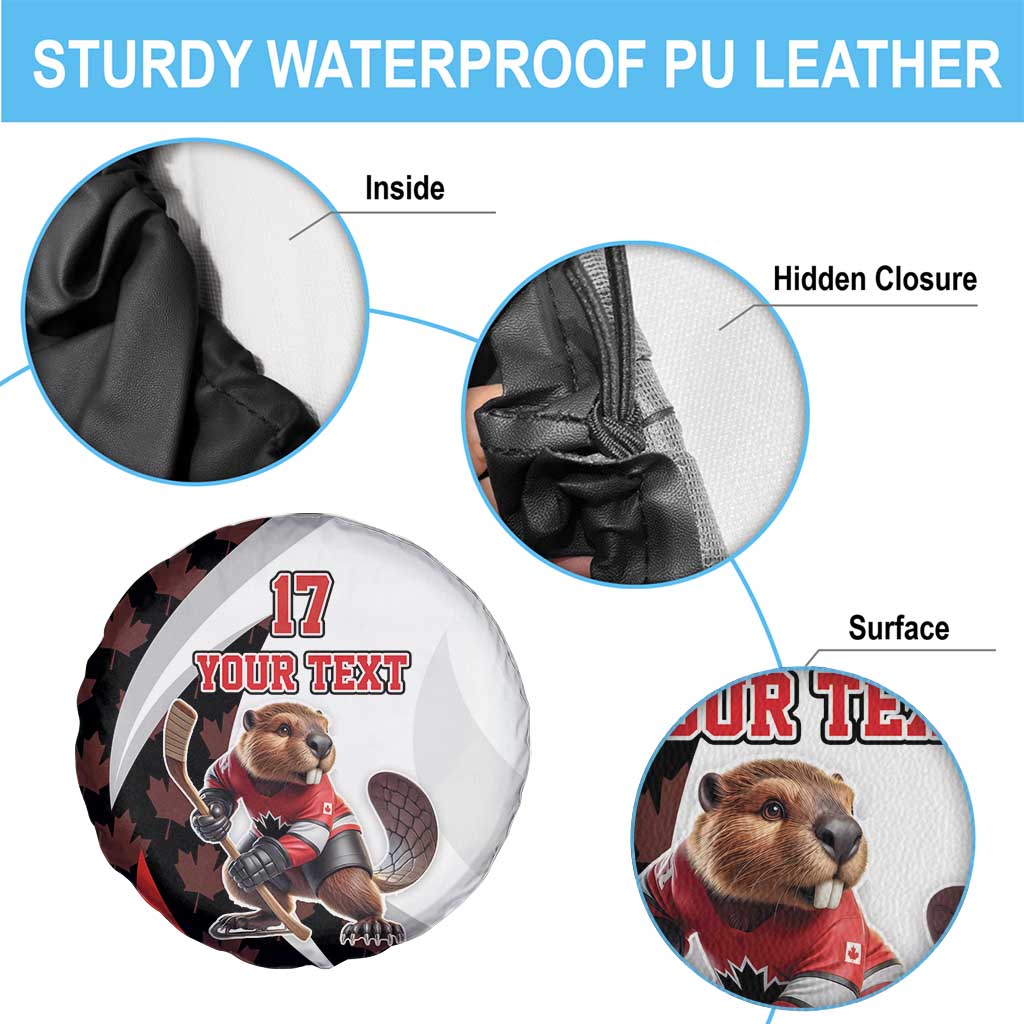 Custom Canada Ice Hockey Go Champions Spare Tire Cover Team Canada Beaver Mascot Style