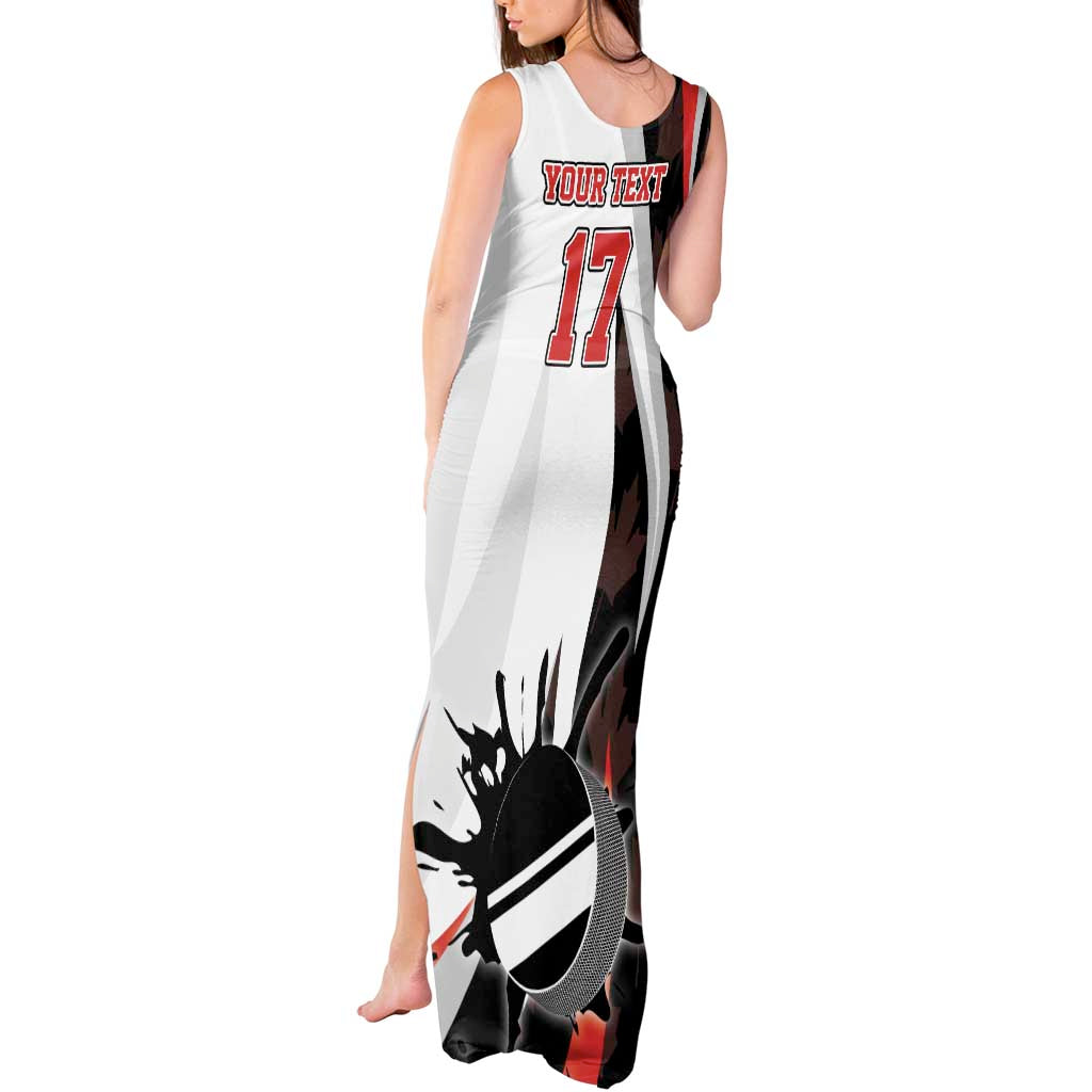 Custom Canada Ice Hockey Go Champions Tank Maxi Dress Team Canada Beaver Mascot Style