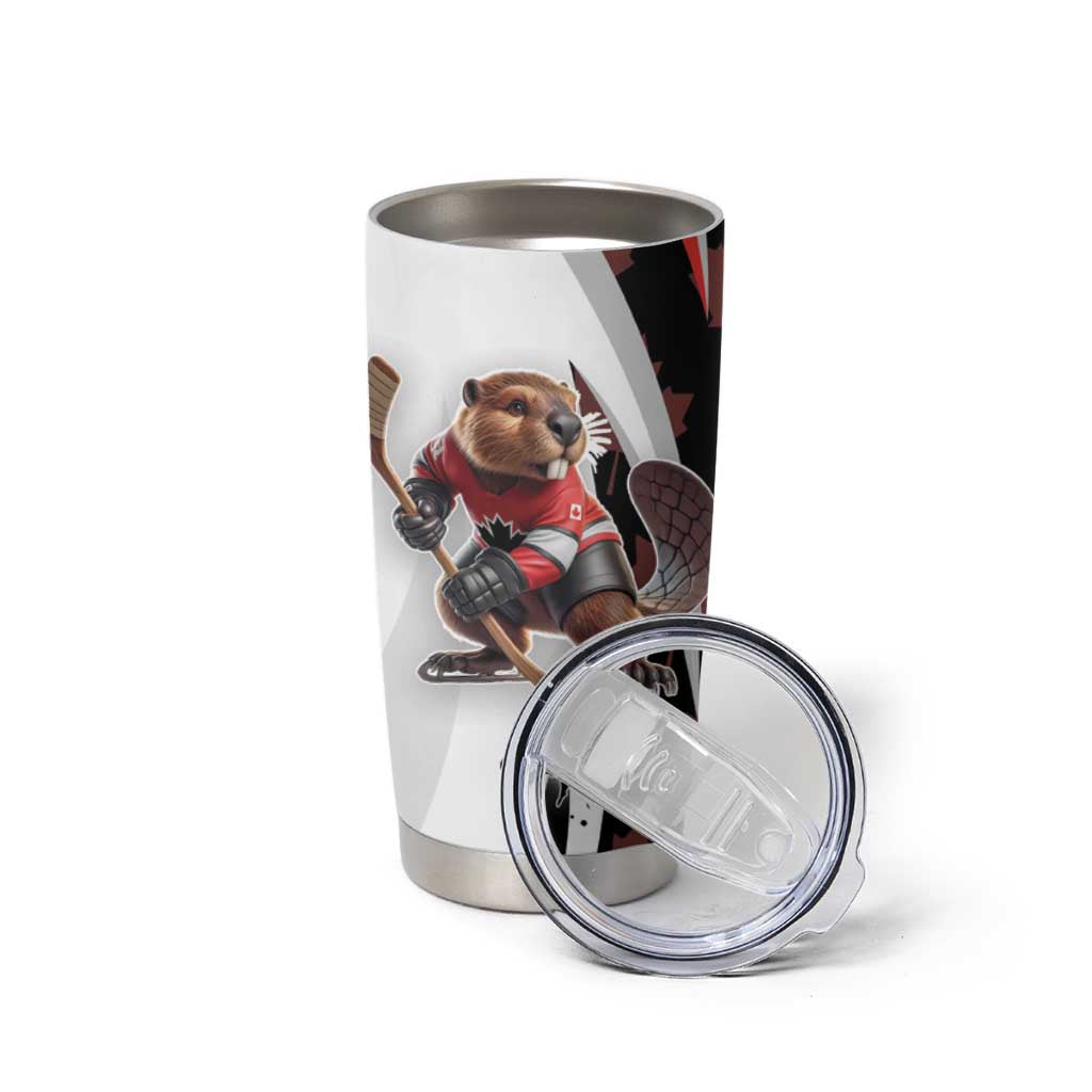 Custom Canada Ice Hockey Go Champions Tumbler Cup Team Canada Beaver Mascot Style