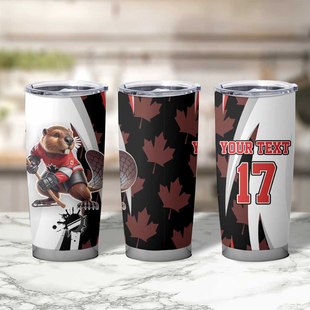Custom Canada Ice Hockey Go Champions Tumbler Cup Team Canada Beaver Mascot Style