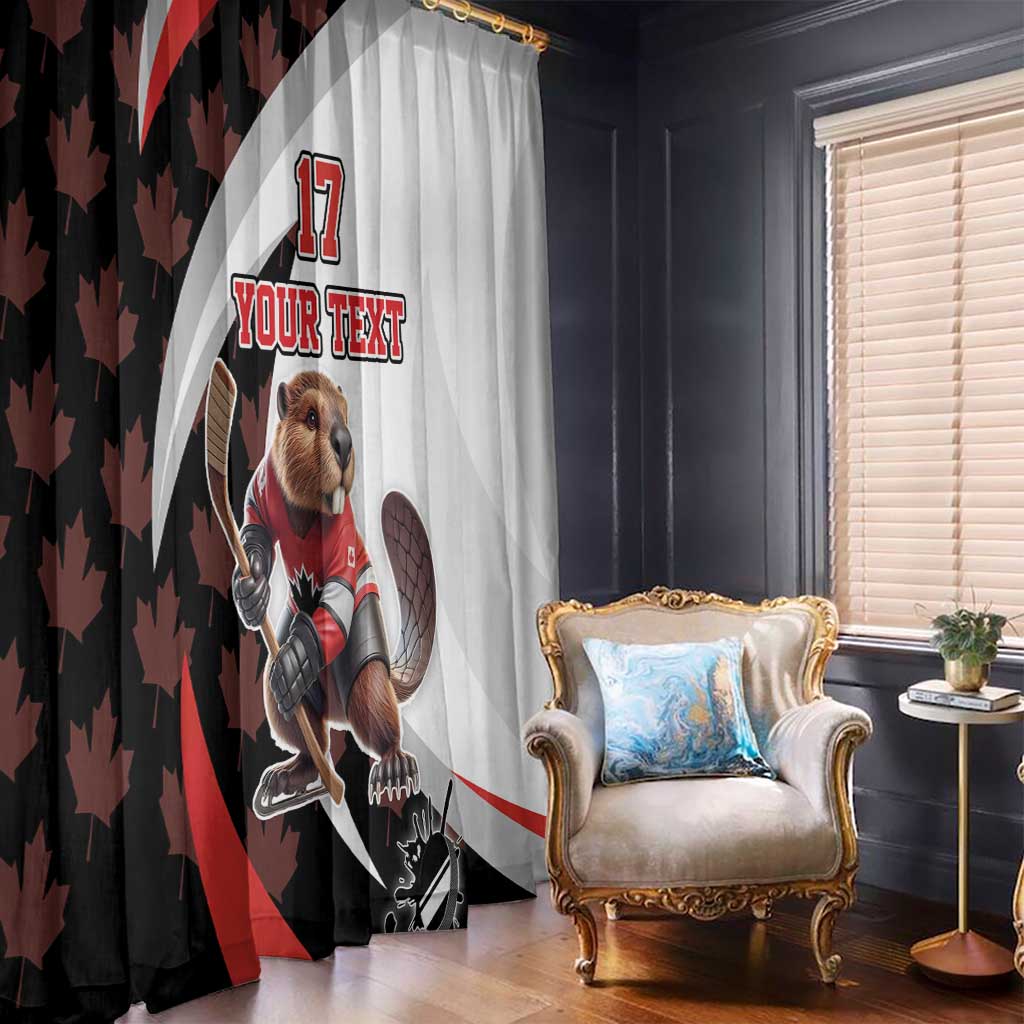 Custom Canada Ice Hockey Go Champions Window Curtain Team Canada Beaver Mascot Style