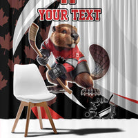 Custom Canada Ice Hockey Go Champions Window Curtain Team Canada Beaver Mascot Style