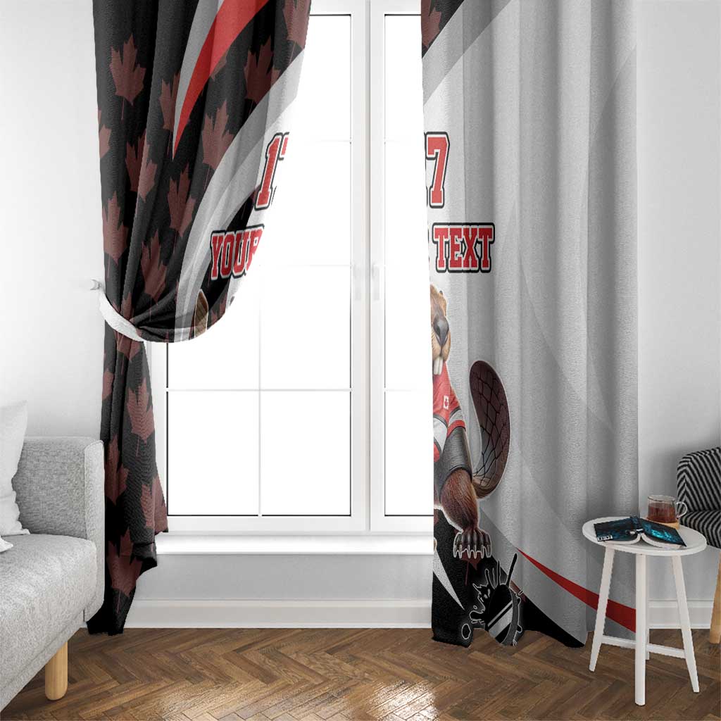 Custom Canada Ice Hockey Go Champions Window Curtain Team Canada Beaver Mascot Style