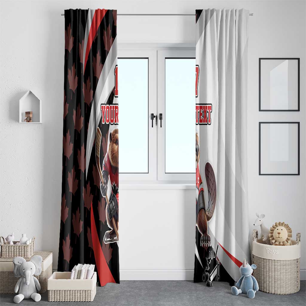 Custom Canada Ice Hockey Go Champions Window Curtain Team Canada Beaver Mascot Style