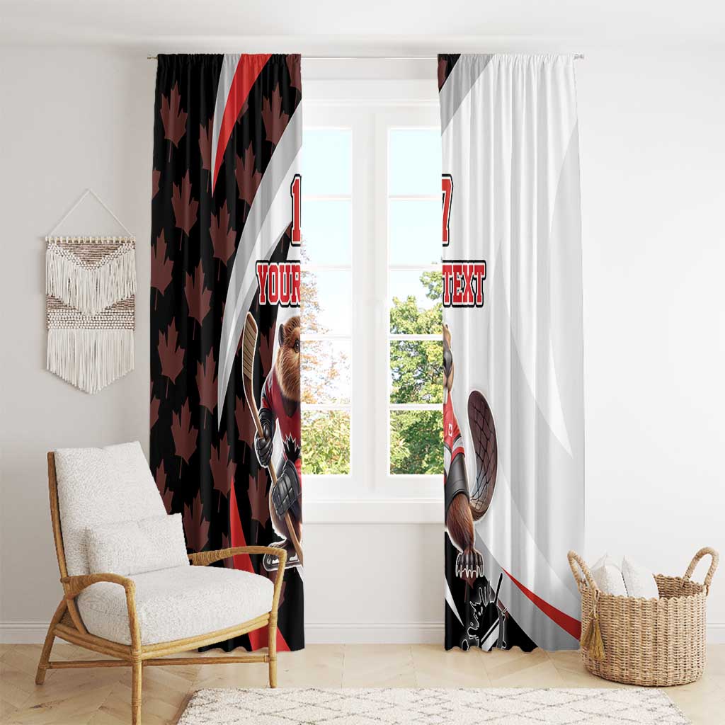 Custom Canada Ice Hockey Go Champions Window Curtain Team Canada Beaver Mascot Style