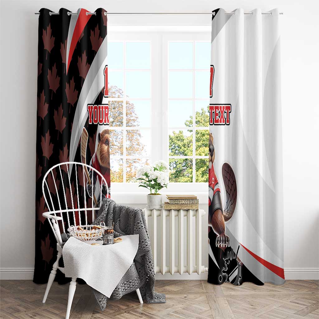 Custom Canada Ice Hockey Go Champions Window Curtain Team Canada Beaver Mascot Style