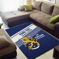Personalized Finland One Nation One Culture Area Rug A Crowned Lion with Flag