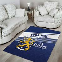 Personalized Finland One Nation One Culture Area Rug A Crowned Lion with Flag