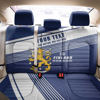 Personalized Finland One Nation One Culture Back Car Seat Cover A Crowned Lion with Flag