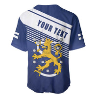 Personalized Finland One Nation One Culture Baseball Jersey A Crowned Lion with Flag