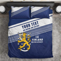 Personalized Finland One Nation One Culture Bedding Set A Crowned Lion with Flag
