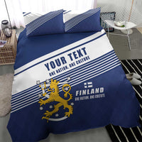Personalized Finland One Nation One Culture Bedding Set A Crowned Lion with Flag