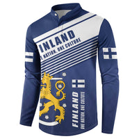 Personalized Finland One Nation One Culture Button Sweatshirt A Crowned Lion with Flag