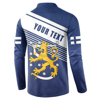 Personalized Finland One Nation One Culture Button Sweatshirt A Crowned Lion with Flag