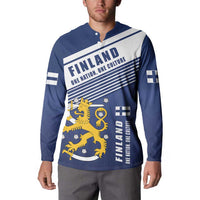 Personalized Finland One Nation One Culture Button Sweatshirt A Crowned Lion with Flag