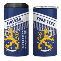 Personalized Finland One Nation One Culture 4 in 1 Can Cooler Tumbler A Crowned Lion with Flag