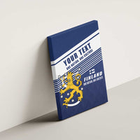 Personalized Finland One Nation One Culture Canvas Wall Art A Crowned Lion with Flag