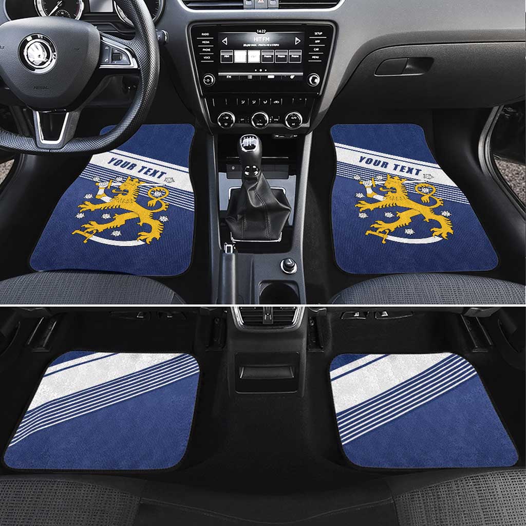 Personalized Finland One Nation One Culture Car Mats A Crowned Lion with Flag
