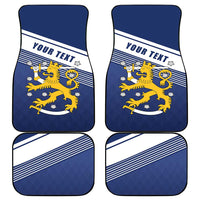 Personalized Finland One Nation One Culture Car Mats A Crowned Lion with Flag