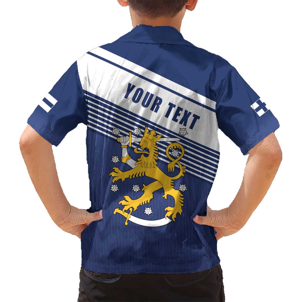 Personalized Finland One Nation One Culture Family Matching Long Sleeve Bodycon Dress and Hawaiian Shirt A Crowned Lion with Flag