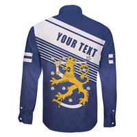 Personalized Finland One Nation One Culture Family Matching Short Sleeve Bodycon Dress and Hawaiian Shirt A Crowned Lion with Flag