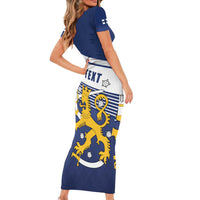 Personalized Finland One Nation One Culture Family Matching Short Sleeve Bodycon Dress and Hawaiian Shirt A Crowned Lion with Flag