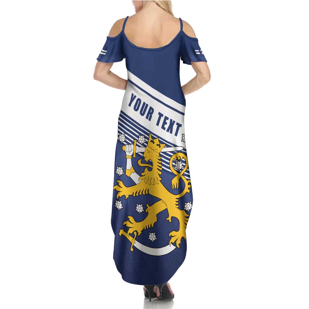 Personalized Finland One Nation One Culture Family Matching Summer Maxi Dress and Hawaiian Shirt A Crowned Lion with Flag